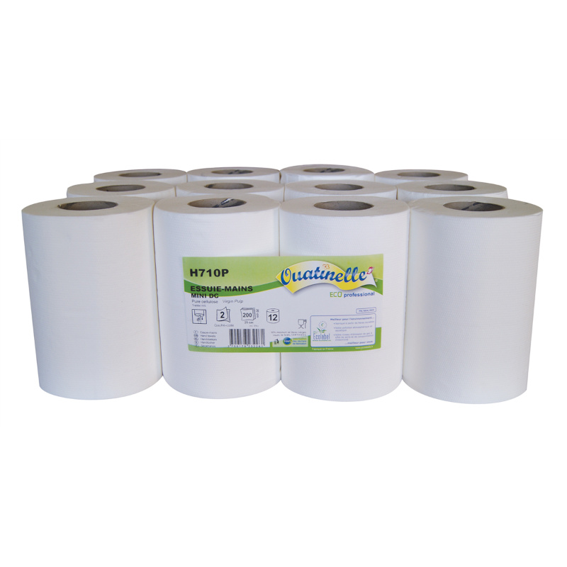 PAPIER MINI MAIN 200 FMTS Pure Ouate - Ballot de 12 Rouleaux